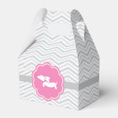 Roze Dachshund Baby Shower Feest Favor Doos Bedankdoosjes (Achterkant)