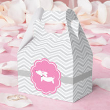 Roze Dachshund Baby Shower Feestcadeautjes Doos