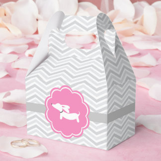 Roze Dachshund Baby Shower Feestcadeautjes Doos Bedankdoosjes