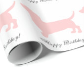 Roze Dachshund Cadeaupapier (Rol Hoek)