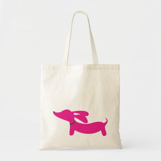 Roze Dachshund-Canvas tas (Voorkant)