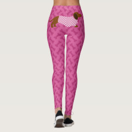 Roze Dachshund-Leggings Leggings