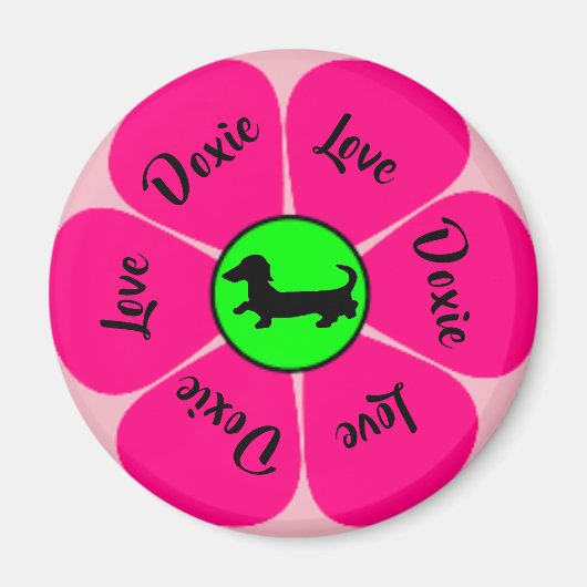 Roze Dachshund Magneet (Voorkant)