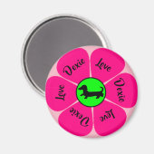 Roze Dachshund Magnet (Voorkant / Achterkant)