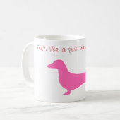 Roze Dachshund Silhouette Mok (Voorkant links)