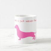 Roze Dachshund Silhouette Mok (Center)