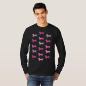 Roze dachshunds t-shirt (Voorkant volledig)