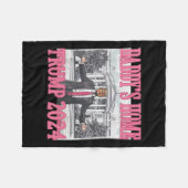 Roze Daddys Huis Trump 2024 Fleece Deken (Voorkant (Horizontaal))