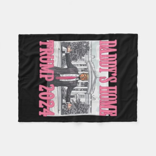 Roze Daddys Huis Trump 2024 Fleece Deken (Voorkant (Horizontaal))