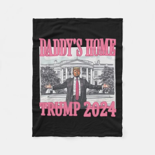 Roze Daddys Huis Trump 2024 Fleece Deken (Voorkant)