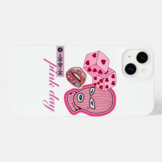 roze dag iPhone hoesje (Achterkant horizontaal)