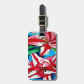 Roze dag laly waterverf art schilderij bagagelabel (Voorkant verticaal)