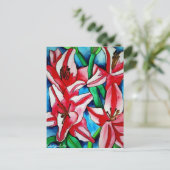 Roze dag laly waterverf art schilderij briefkaart (Staand voorkant)