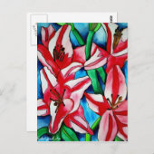 Roze dag laly waterverf art schilderij briefkaart (Voorkant / Achterkant)