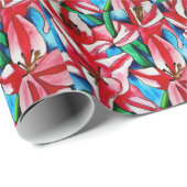 Roze dag laly waterverf art schilderij cadeaupapier (Rol Hoek)