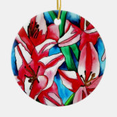 Roze dag laly waterverf art schilderij keramisch ornament (Voorkant)