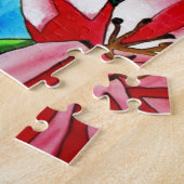 Roze dag laly waterverf art schilderij legpuzzel (Zijkant)