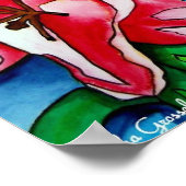 Roze dag laly waterverf art schilderij poster (Hoek)