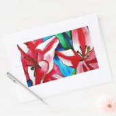 Roze dag laly waterverf art schilderij rechthoekige sticker (Envelop)