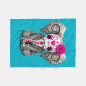 Roze dag van de dode Baby van de schedel Fleece Deken (Voorkant (Horizontaal))