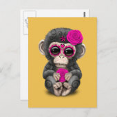 Roze dag van de dode Baby van de Suiker Briefkaart (Voorkant / Achterkant)