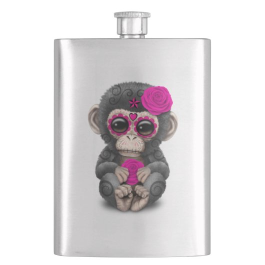 Roze dag van de dode Baby van de Suiker Heupfles (Voorkant)