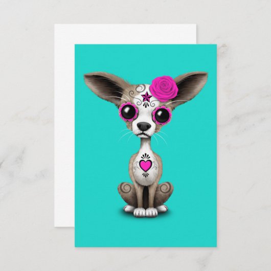 Roze dag van de dode Chihuahua (Voorkant / Achterkant)