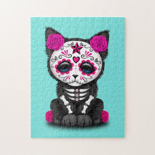 Roze dag van de dode Kitten Legpuzzel (Verticaal)