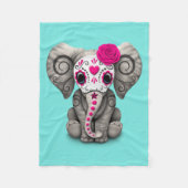 Roze dag van de dode olifant fleece deken (Voorkant)