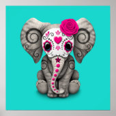 Roze dag van de dode olifant poster (Voorkant)