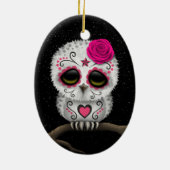 Roze dag van de dode suikerriet keramisch ornament (Achterkant)