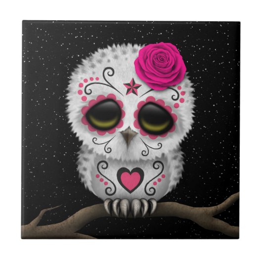 Roze dag van de dode suikerriet tegeltje (Voorkant)