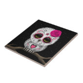 Roze dag van de dode suikerriet tegeltje (Zijkant)