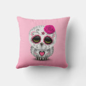 Roze dag van de dode suikerschedel kussen (Achterkant)