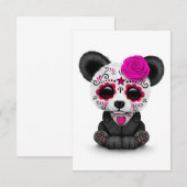 Roze dag van de dode suikerschedel Panda op wit (Voorkant / Achterkant)