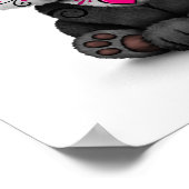 Roze dag van de dode suikerschedel Panda op wit Poster (Hoek)