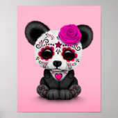 Roze dag van de dode suikerschedel Panda Poster (Voorkant)