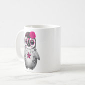 Roze dag van de dode-suikerschedel Penguin Koffiemok (Voorkant links)