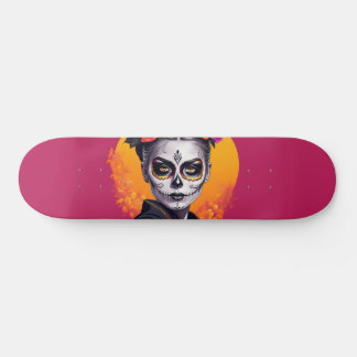 Roze dag van de dode vrouw persoonlijk skateboard
