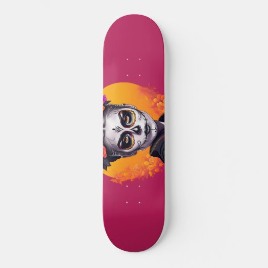 Roze dag van de dode vrouw persoonlijk skateboard (Voorkant)