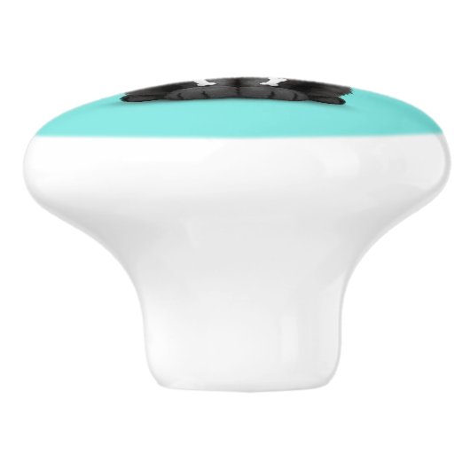 Roze dag van de dode zwarte panterkrab keramische knop (Zijkant)