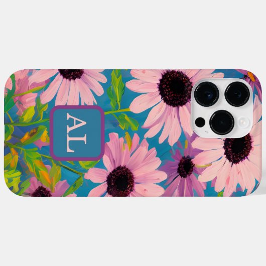 roze dagbladschildermonogrammen Case-Mate iPhone case (Achterkant (horizontaal))