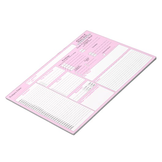 Roze | Dagelijkse planner | 5 en 1 Food Journal Notitieblok (Schuin)