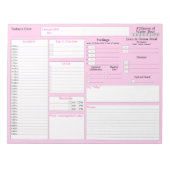 Roze | Dagelijkse planner | 5 en 1 Food Journal Notitieblok (Voorkant)