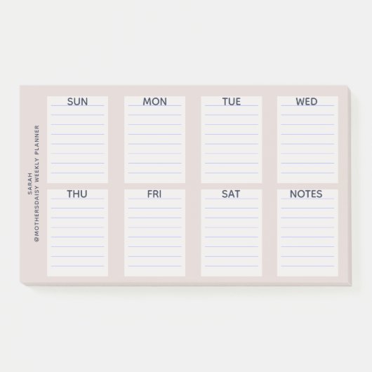 Roze Dagelijkse Weekplanner Grote Post merkt op Post-it® Notes (Voorkant)