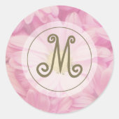 roze dagen Aangepast Initiaal voor goud Ronde Sticker (Voorkant)