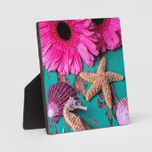 Roze dagen en zeepaardjes met zeefvis fotoplaat (Voorkant)