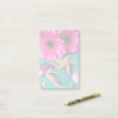 Roze dagen en zeepaardjes met zeepstaarten post-it® notes (Op bureau)