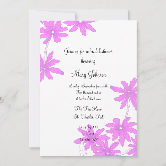 Roze dagen op de uitnodiging van de White Bridal S (Voorkant)