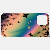 Roze Dageraad Vlinder Tuin Case-Mate iPhone Case (Achterkant (horizontaal))